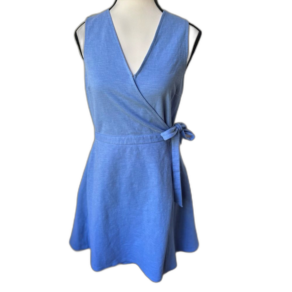 J by J. Crew Powder Blue Ponte Wrap Dress Size Small
